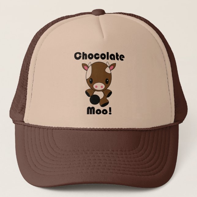 Gorra De Camionero Vaca del MOO Kawaii del chocolate (Anverso)