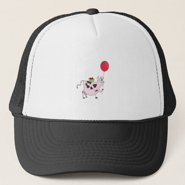 Gorra De Camionero Vaca feliz cumpleaños (Anverso)