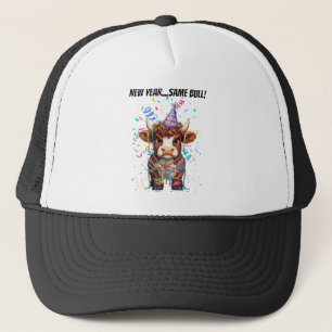 Gorra De Camionero Vaca Gruñona de las Tierras Altas Año Nuevo Divert