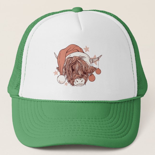 Gorra De Camionero Vaca Highland - Regalo de diseño de saludo de Navi (Anverso)