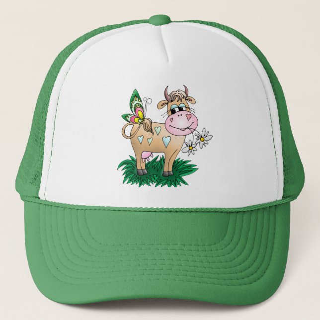 Gorra De Camionero Vaca y mariposa lindas (Anverso)