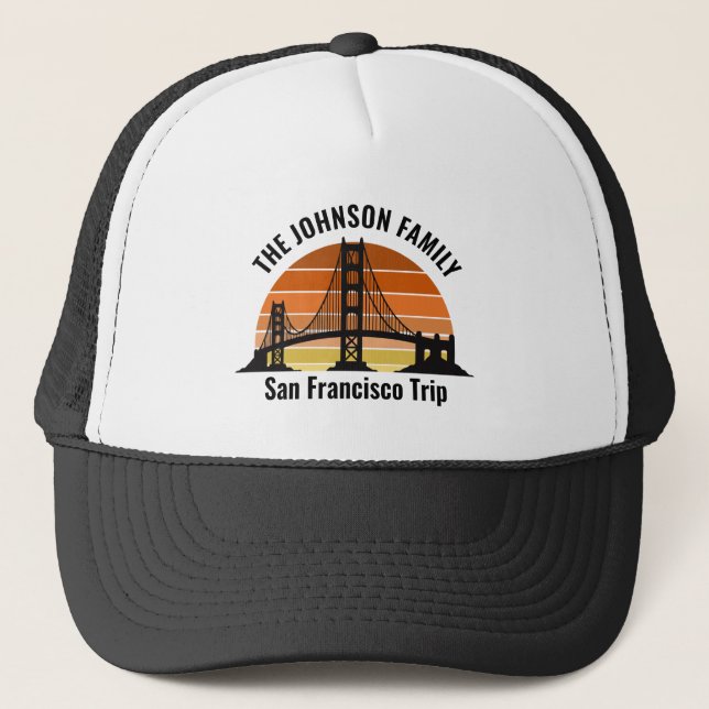 Gorra De Camionero Vacaciones de Personalizado del Puente de San Fran (Anverso)