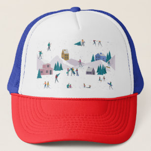 Gorra De Camionero Vacaciones en los Alpes de Invierno: gente activa