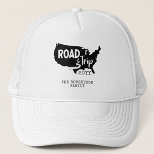 Gorra De Camionero Vacaciones familiares de personalizados   Mapa de 