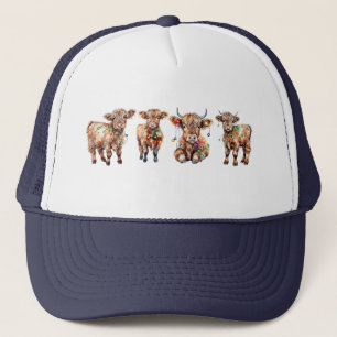 Gorra De Camionero Vacas de Santa Highland, divertidos Navidades de M