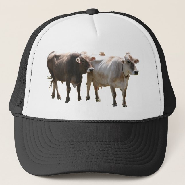 Gorra De Camionero Vacas del suizo de Brown (Anverso)
