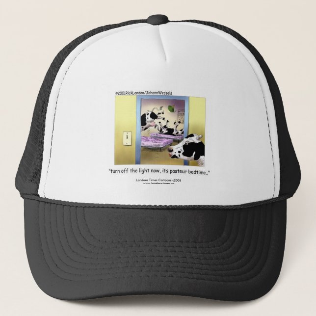 Gorra De Camionero Vacas Divertidas: Cap: "La Hora de Dormir de Paste (Anverso)