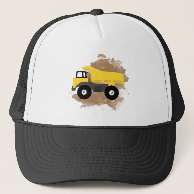 Gorra De Camionero Vaciado Camión Construcción Vehículo Vegetación (Anverso)
