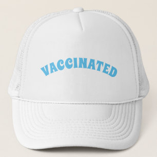 Gorra De Camionero Vacunado azul claro y blanco