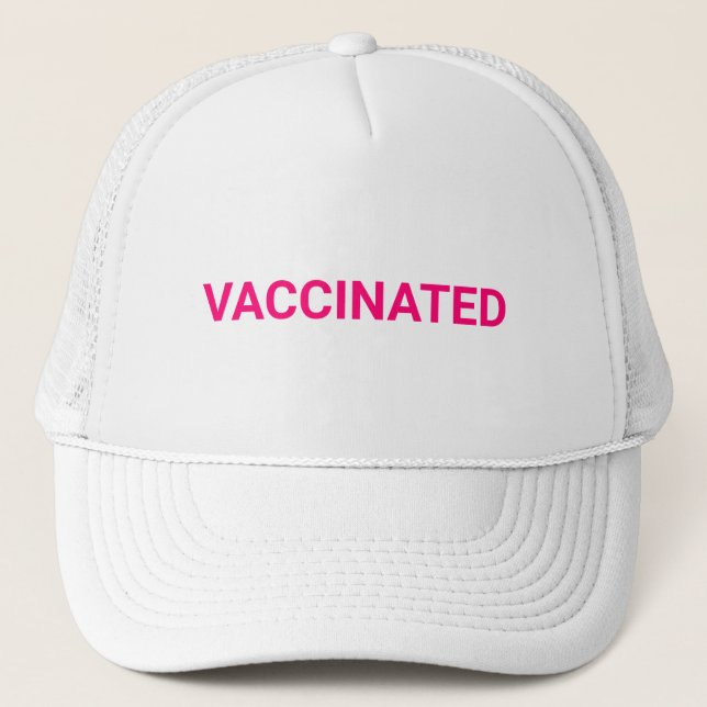 Gorra De Camionero Vacunado, fucsia caliente rosa blanco fresco (Anverso)