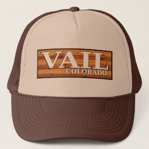 Gorra De Camionero Vail Colorado wooden log sign
