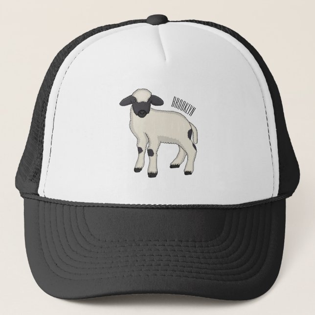 Gorra De Camionero Valais Blacknose ilustracion personalizado ovino (Anverso)