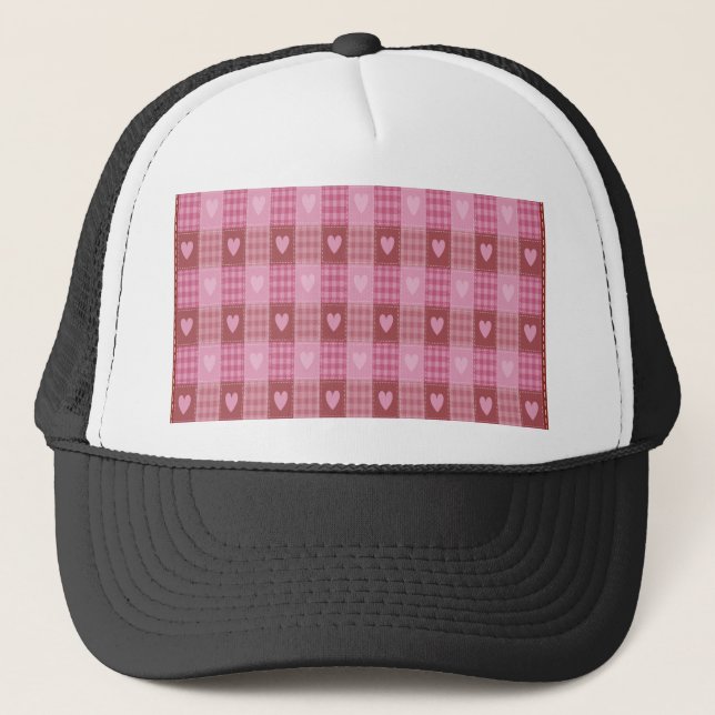 Gorra De Camionero Valentine Hearts Plaid (Anverso)