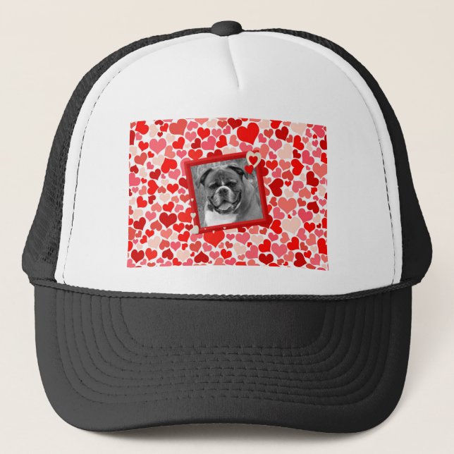 Gorra De Camionero Valentines Boxer Dog Hearts (Anverso)