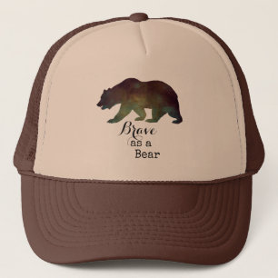 Gorra De Camionero Valiente como una osa tipografía de acuarela