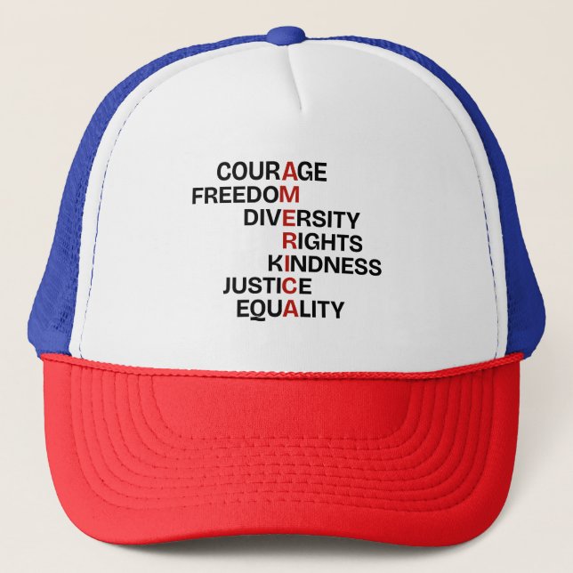 Gorra De Camionero Valores fundamentales de América (Anverso)