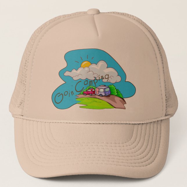 Gorra De Camionero Vamos a acampar (Anverso)