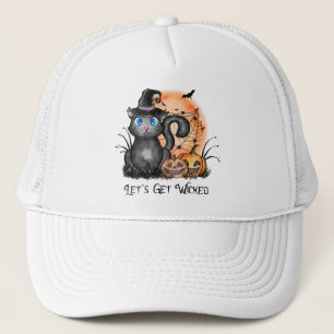 Gorra De Camionero Vamos a ser malvados   Gato negro de bruja