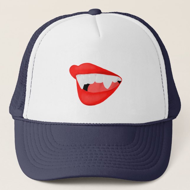 Gorra De Camionero Vampire Lips Thirsty for a Neck (Anverso)