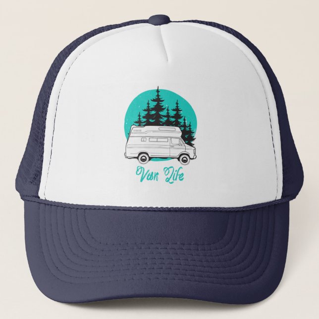 Gorra De Camionero VAN LIFE Nomad Adventure Travel Camping Lifestyle (Anverso)