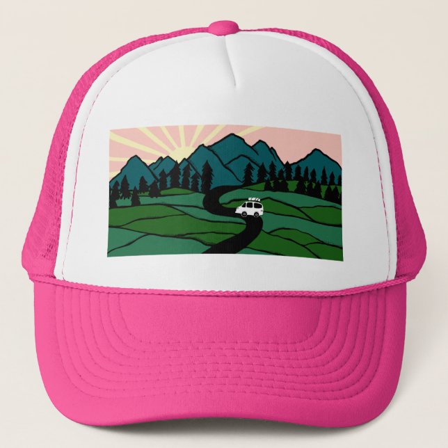 Gorra De Camionero Vanlife in the Mountains Sunrise Sunset (Anverso)