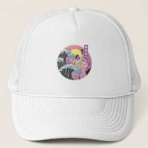Gorra De Camionero Vaporwave Cat -  Aesthetic Design