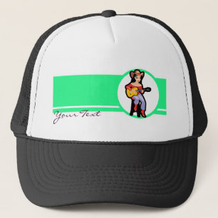 Gorra De Camionero Vaquera con la guitarra; Colorido