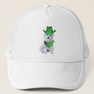 Gorra De Camionero Vaquero Westie en Verde