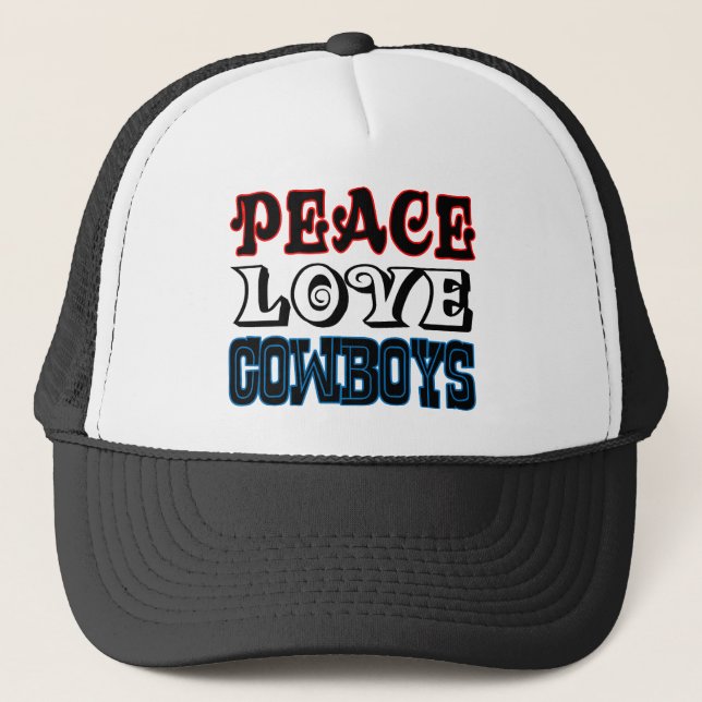 Gorra De Camionero Vaqueros del amor de la paz (Anverso)
