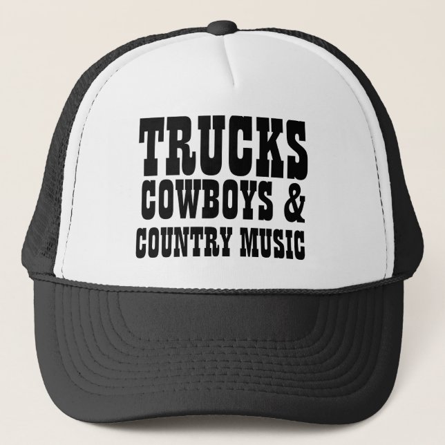 Gorra De Camionero Vaqueros y música country de los camiones (Anverso)