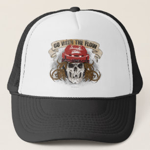 Gorra De Camionero Vaya con el rojo del flujo (pelo del hockey)