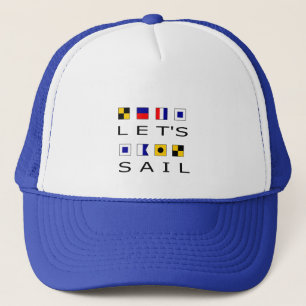 Gorra De Camionero Vayamos con banderas náuticas coloridas