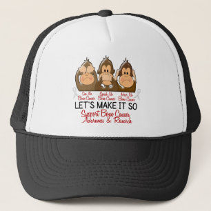 Gorra De Camionero Vea que hablar no oiga a ningún cáncer de hueso 