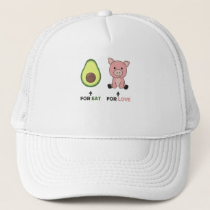 Gorra De Camionero Vegan Animal Lover Comer Aguacate Pigs Amor