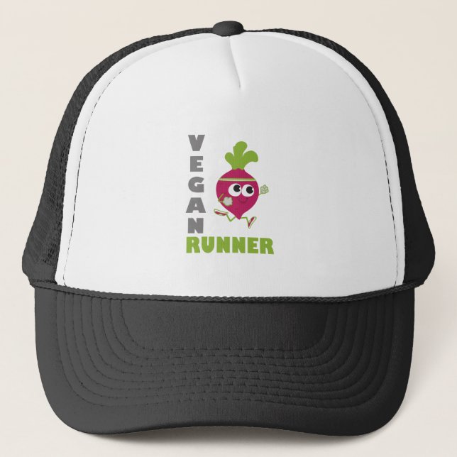 Gorra De Camionero Vegan Runner - Beet (Anverso)