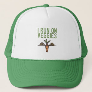 Gorra De Camionero Vegano - Camiseta Yo corro con verduras