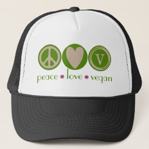 Gorra De Camionero Vegano del amor de la paz