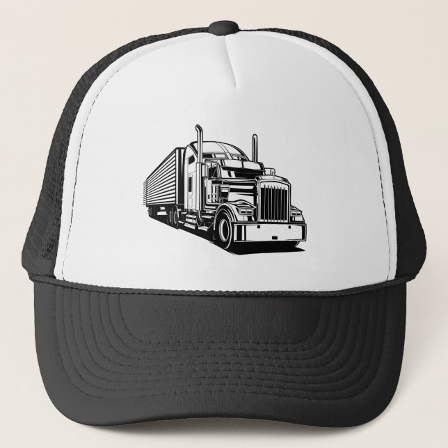 Gorra De Camionero Vehículo de transporte de remolque de camión semi (Anverso)