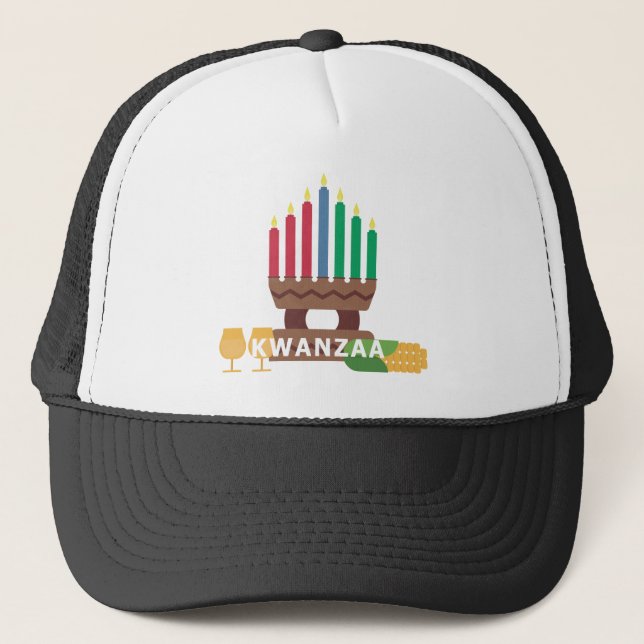 Gorra De Camionero velas alegres de kwanzaa (Anverso)