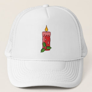 Gorra De Camionero Velas del pilar rojo navidad con Holly