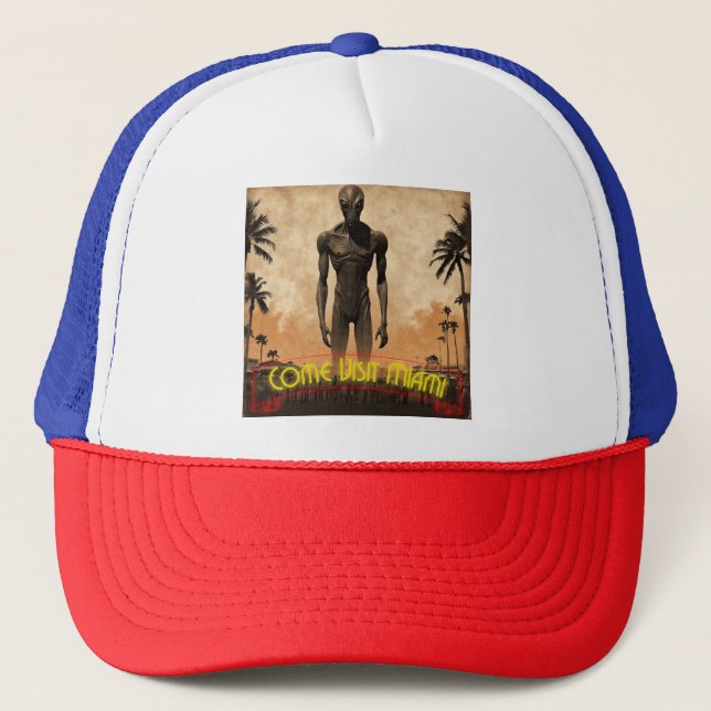 Gorra De Camionero Ven a visitar Miami (Anverso)
