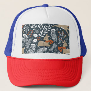 Gorra De Camionero Venado de Navidad vintage, diseño festivo