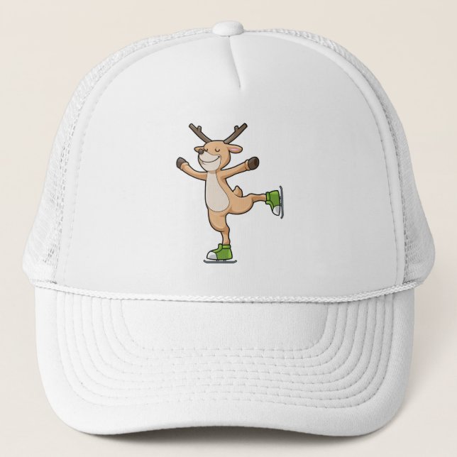 Gorra De Camionero Venado en patinaje sobre hielo con patines de hiel (Anverso)