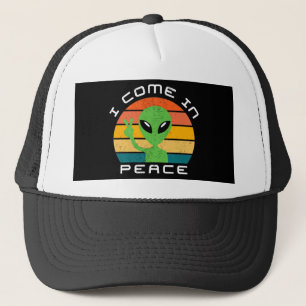Gorra De Camionero Vengo en paz, en un espacio ajeno