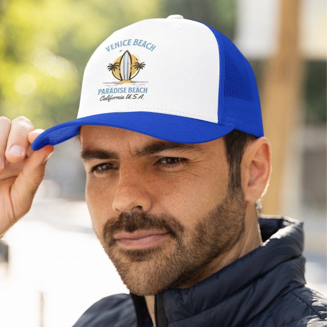 Gorra De Camionero Venice Beach California Retro Surf Design (Subido por el creador)