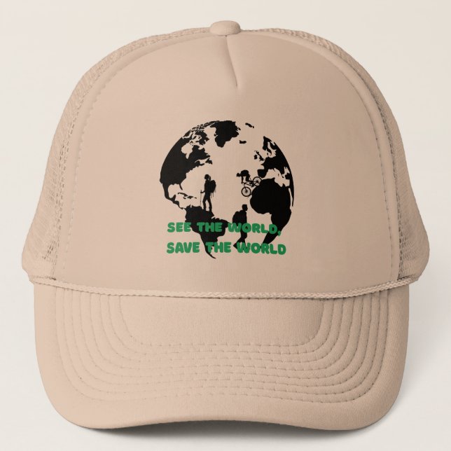 Gorra De Camionero Ver el mundo Salven el ciclismo mundial (Anverso)