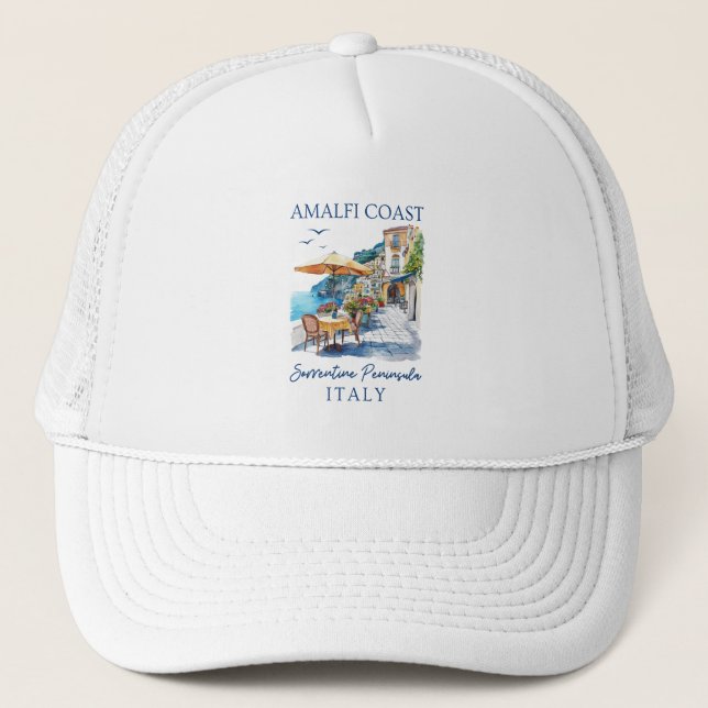 Gorra De Camionero Verano escénico de la costa de Amalfi Italia (Anverso)