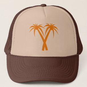 Gorra De Camionero Verano naranja de Palmeras Tropicales