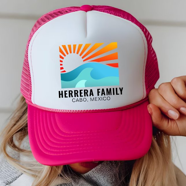 Gorra De Camionero Verano Retro Sunset Family Vacaciones Reunion Beac (Subido por el creador)