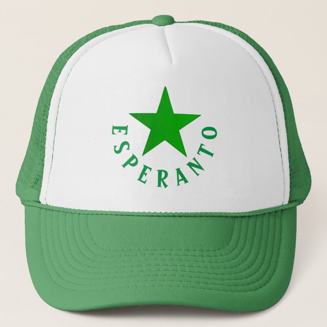 Gorra De Camionero Verda Stelo (Estrella Esperanto) (Anverso)